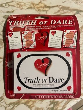 Truth or Dare Love Card Game - Red & White